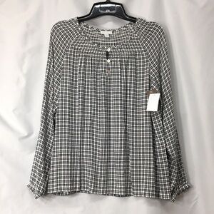 J. Jill Women’s Navy and Cream Blouse Size S Petite NEW with Tags